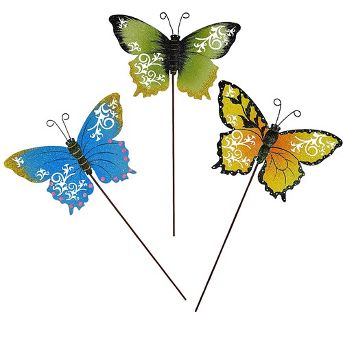 Set metal butterfly stake - of,
