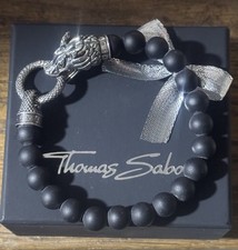 RRP £360 Retired Thomas Sabo Obsidian 925 Dragon Bracelet Box