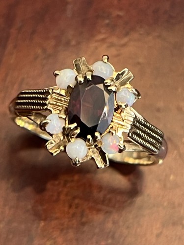 Vintage 9ct gold garnet - vintage, &