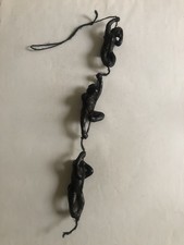 Wall Hanging Three Wise Monkeys Climbing On String Animal Souvenir From Thailand