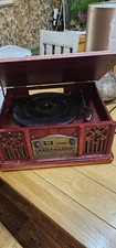 Ultra Compact Retro Nostalgic Wooden Music Centre System - Turntable Record CD
