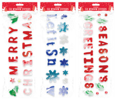 CHRISTMAS GEL WINDOW STICKERS CLINGS REUSABLE CUTE FESTIVE DECORATIONS CHOICE
