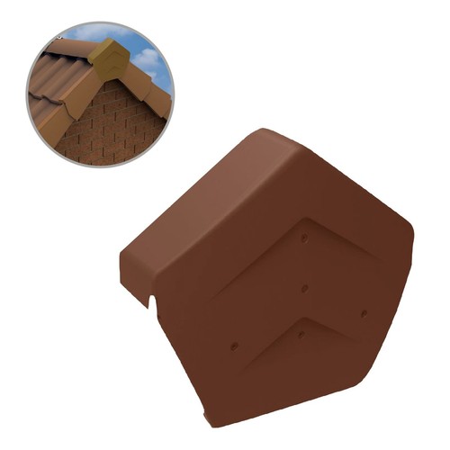 Terracotta angled ridge end - angled,