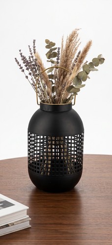 Metal flower vase vintage - metal,