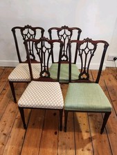 Chippendale Style Dining Chair Set of 4 Mahogany Late 19 Century £155 
