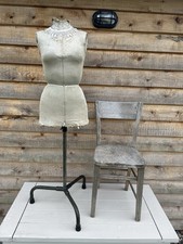 Vintage Mannequin Tailors Dummy & Cloth  Fabric Torso With Strong Metal Base.