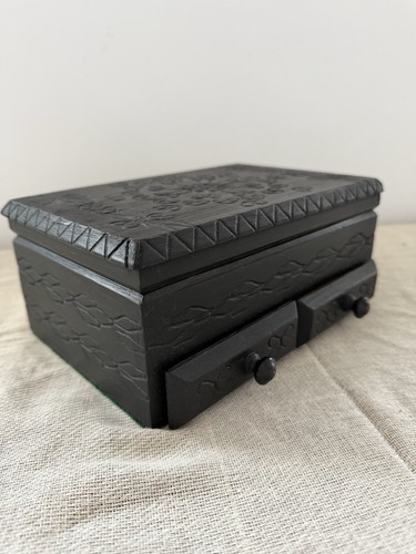 Vintage ebonised carved wood - vintage,