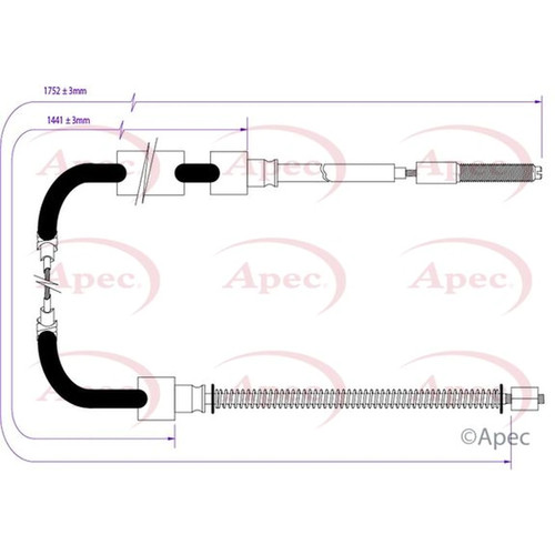 Apec handbrake cable right - apec,