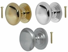 Cupboard Door Knob HEAVY Solid Cabinet Kitchen Draw Handle Chrome Brass 25- 50mm