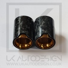 2 x BMW M2/M3/M4/M5 MP Gold Forged Carbon Fibre Exhaust Tips F87/F80/F82/F83/F10