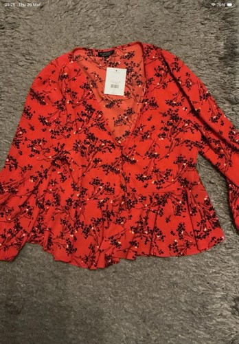 Topshop ditsy top size - topshop,