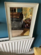 French Style Antique White Rustic Effect  Mirror Bevelled Edged ￼39cm X 59.5cm