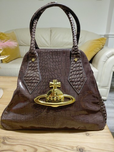 Brown croc embossed vivienne - brown,