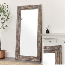 Large Rustic Wooden Wall/Leaner Mirror 158cm x 78cm full length tall huge