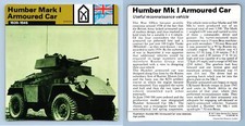 Humber Mark I Armoured Car - 1939-45 - Weapons - WW2 Edito-Service SA 1977 Card