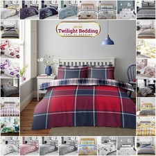 DOUBLE DUVET COVER SET Reversible 3 Piece Printed Quilt Bedding with Pillowcase