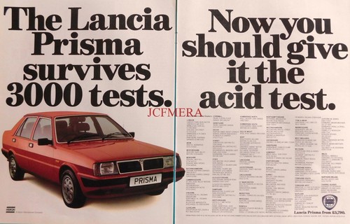 Lancia prisma saloon car - lancia,