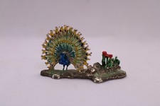 Vintage Pewter PEACOCK Figurine - Small Silver Tone Figure