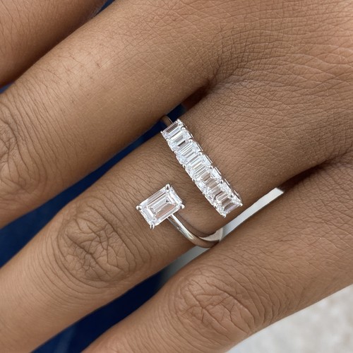 3ct emerald band ring white - emerald,