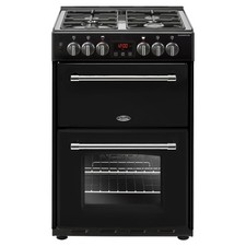 Belling Mini Range Farmhouse 60cm Dual Fuel Range Cooker 4 Burner Hob Black 60DF