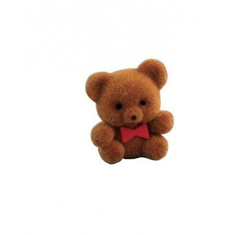 Flocked brown teddy - flocked,
