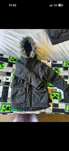 Next girls grey hooded faux - next,