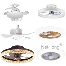 Modern Led Ceiling Fan with Light Dimmable Bedroom Living Room Fan Lamp Light~