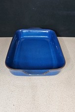 Large Blue Denby Pottery Rectangle Roasting Dish 39.5 X 24 X 6cm
