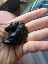 Black obsidian horse heas - black,