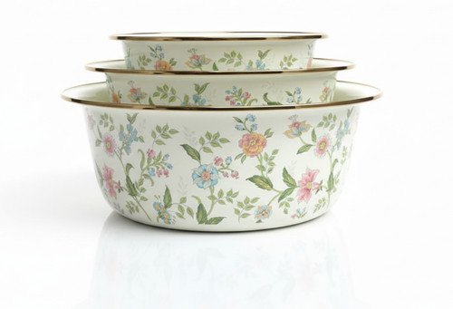 Enamel basin 3pcs enamelware - basin,