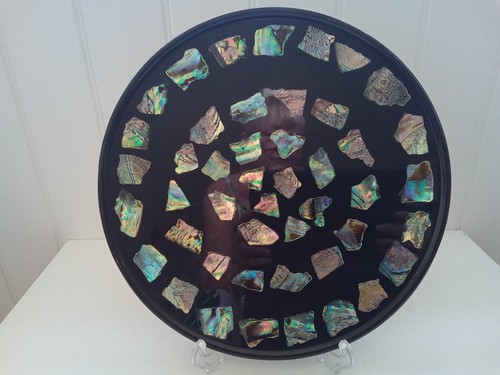Vintage black lucite paua - lucite,