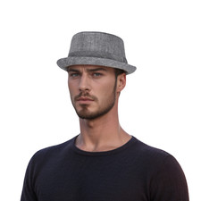 Men's Pork Pie Hat – Vintage Cotton Trilby Hat for Summer, Unisex Three Colours