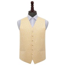 Gold Mens Waistcoat Woven