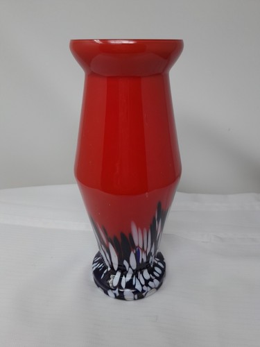 Signed czech splatter vase - splatter,