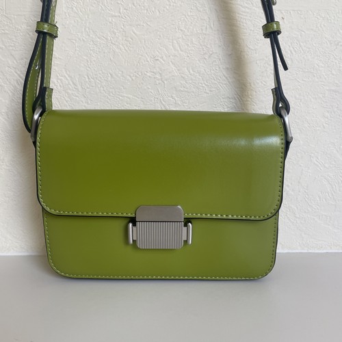 Faux leather olive green - faux,