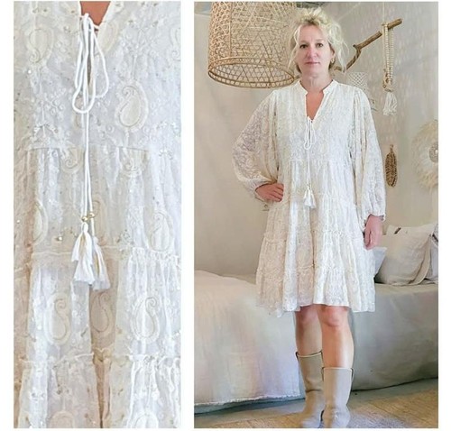 Women ash dress white viscose - dress,