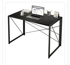 Black Computer Table, Folding Small Laptop Desk for Home/Office, 100x50x75 cm,UK