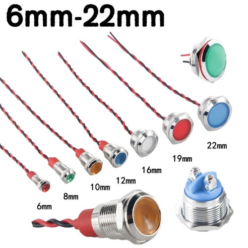 6mm 22mm led metal - led, indicator