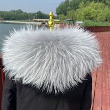 100%Real raccoon fur collar/