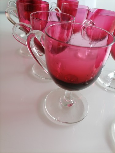 Antique hand blown - 9, cranberry