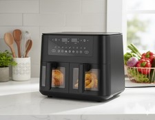 Dual Zone Air Fryer AF2-40D06 8-Quart Digital Twin Basket Black
