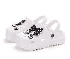 Women’s White Bow Foam Clogs