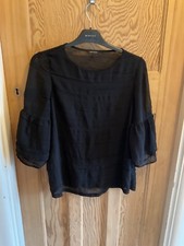 BNWOT River Island Chiffon Top With 3/4 Length Wide Sleeves Size 10