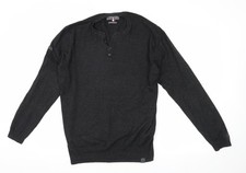 Superdry Men's Black Henley Jumper, Size L
