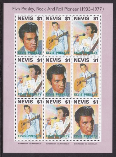 Nevis elvis presley sheetlet - nevis,