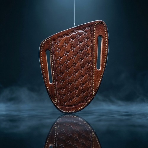 Handmade brown leather - leather, knife