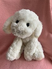 VINTAGE RUSS BERRIE LARGE MUFFIN DOG PUPPY PLUSH  BEANIE  BICHON FRISE~PLS READ