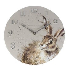 Wrendale Designs Hare Wall Clock - 30cm Diameter Analogue Face – Home Decor