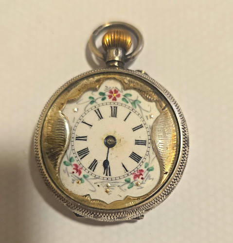 Antique solid silver pocket - antique,