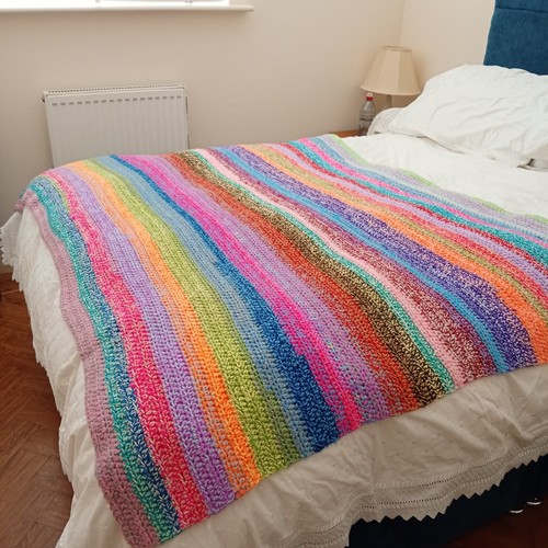 Hand crochet rug throw blanket - throw,